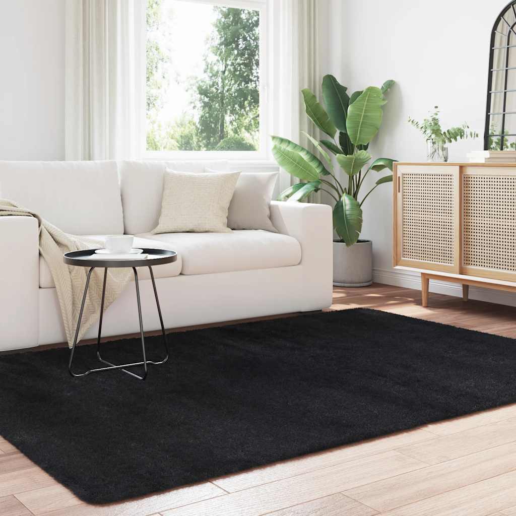 Tappeto Shaggy a Pelo Lungo NAVARRA Nero 160x230 cm poliestere