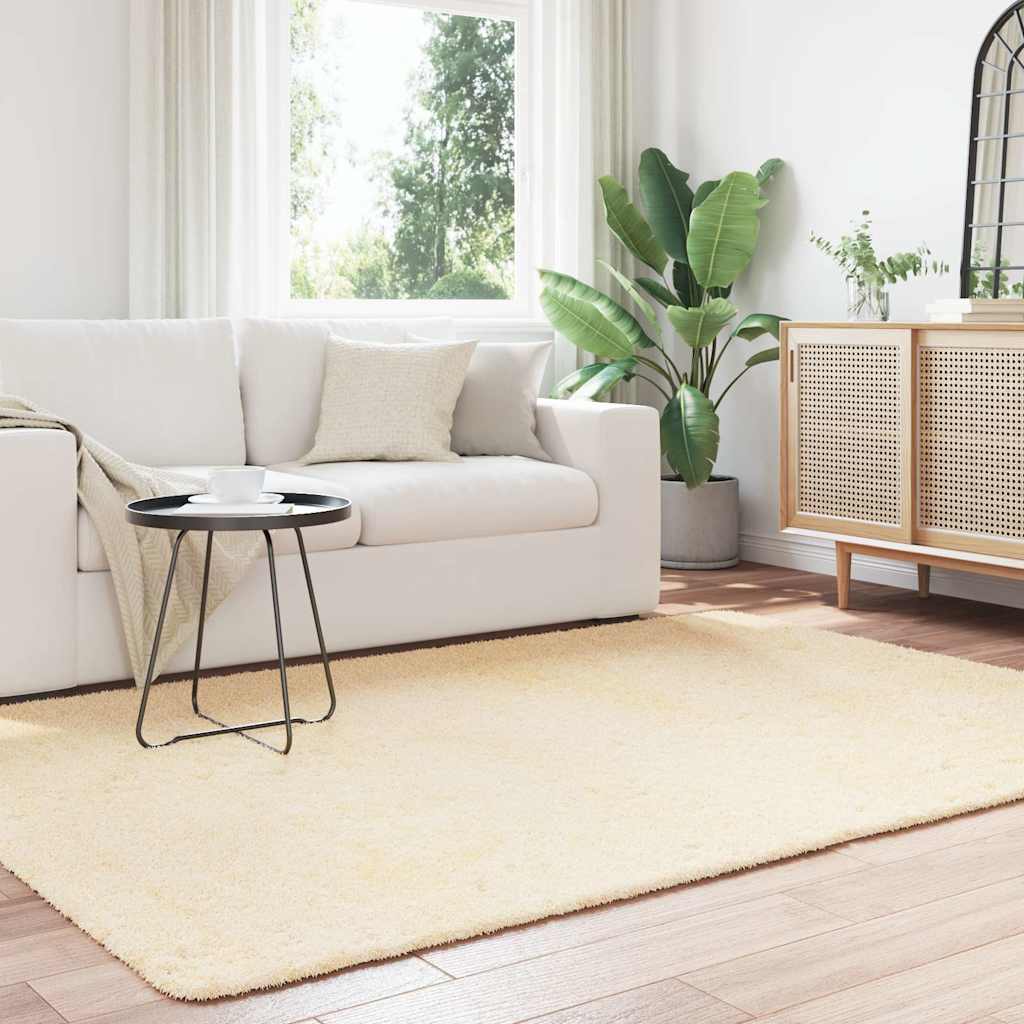 Tappeto Shaggy a Pelo Lungo NAVARRA Crema 160x230 cm poliestere