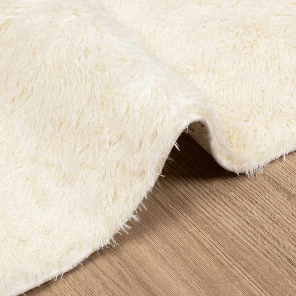 Tappeto Shaggy a Pelo Lungo NAVARRA Crema 200x290 cm poliestere