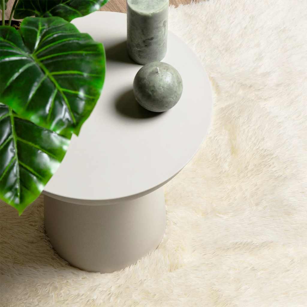 Tappeto Shaggy a Pelo Lungo NAVARRA Crema 200x290 cm poliestere