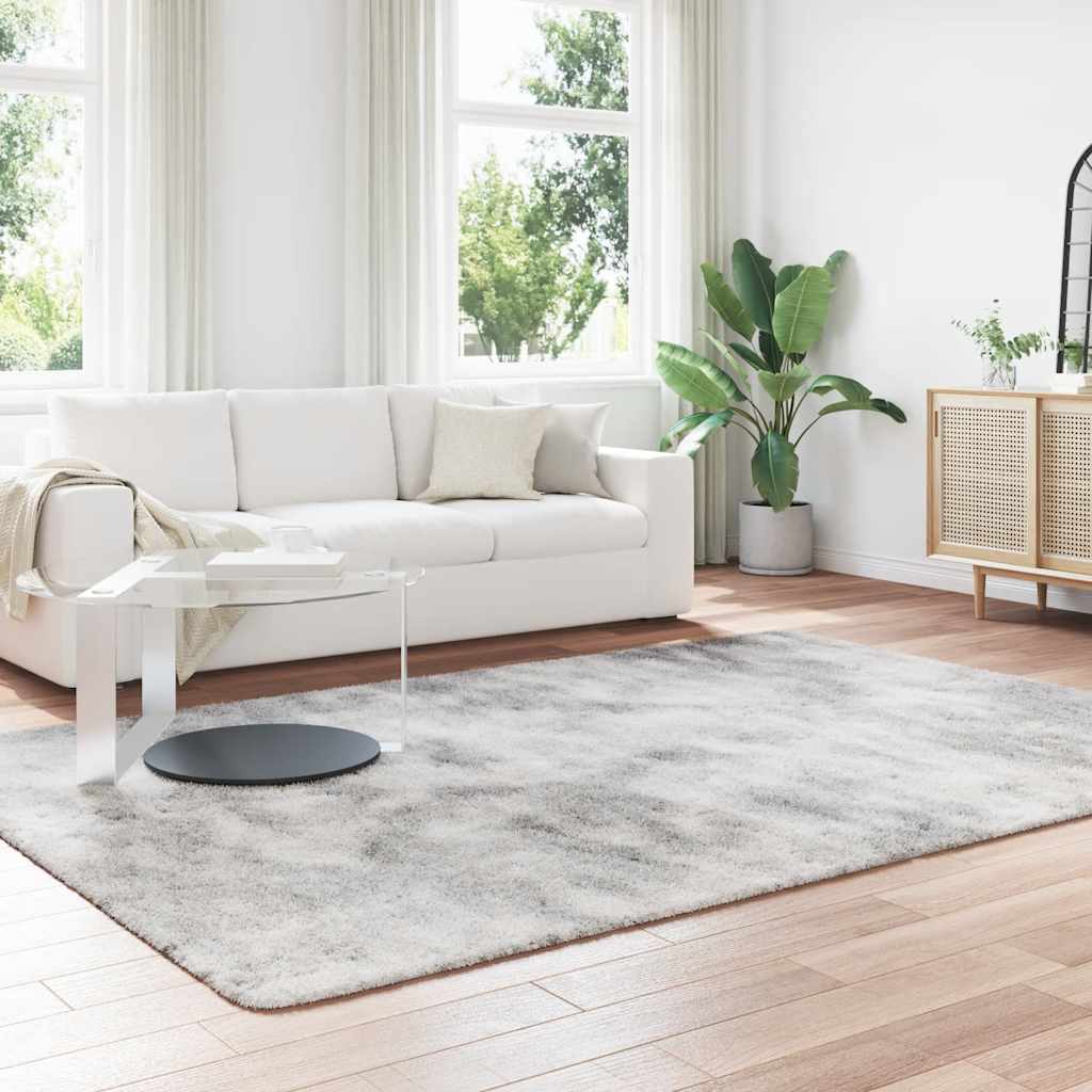 Tappeto Shaggy a Pelo Lungo NAVARRA Grigio Argento 200x290cm