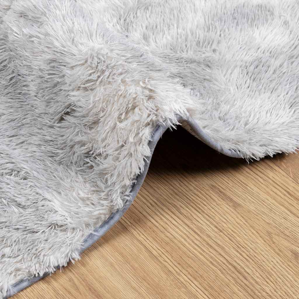 Tappeto Shaggy a Pelo Lungo NAVARRA Grigio Argento 200x290cm