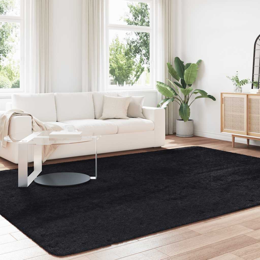Tappeto Shaggy a Pelo Lungo NAVARRA Nero 240x340 cm poliestere