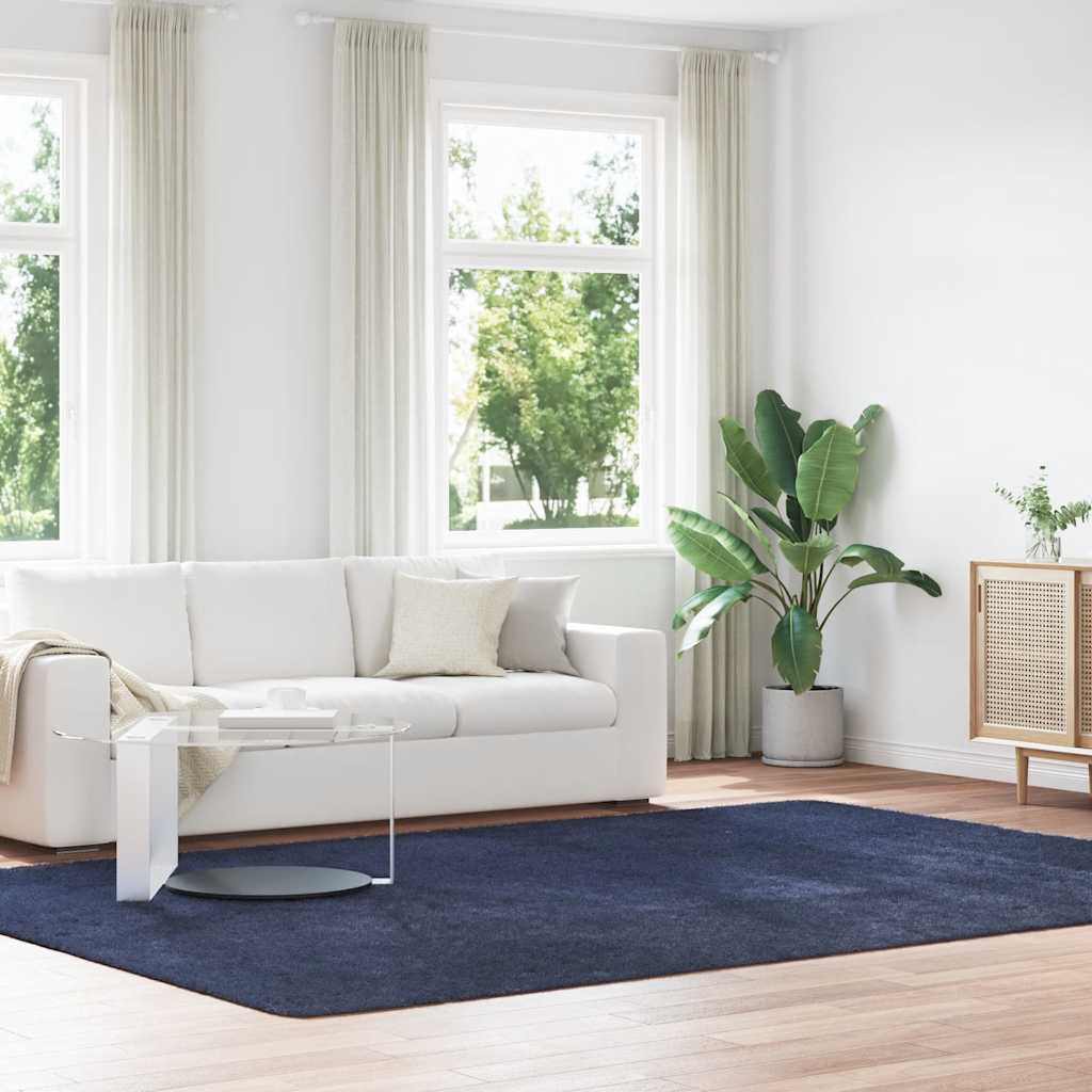 Tappeto Shaggy a Pelo Lungo NAVARRA Blu Marino 240x340 cm