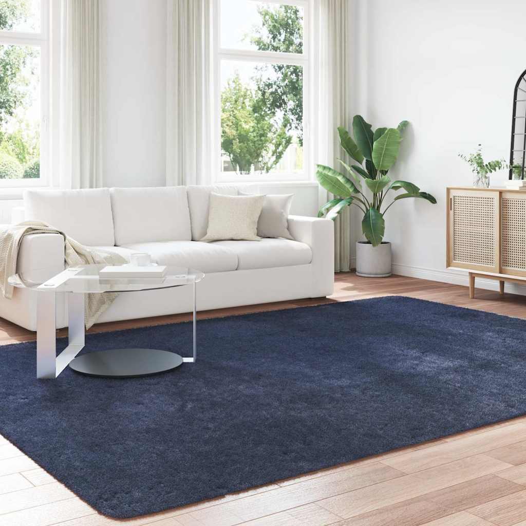 Tappeto Shaggy a Pelo Lungo NAVARRA Blu Marino 240x340 cm