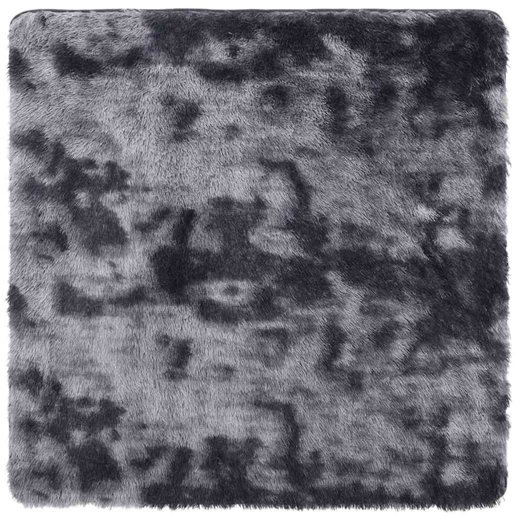 Tappeto Shaggy a Pelo Lungo NAVARRA Grigio Scuro 120x120 cm
