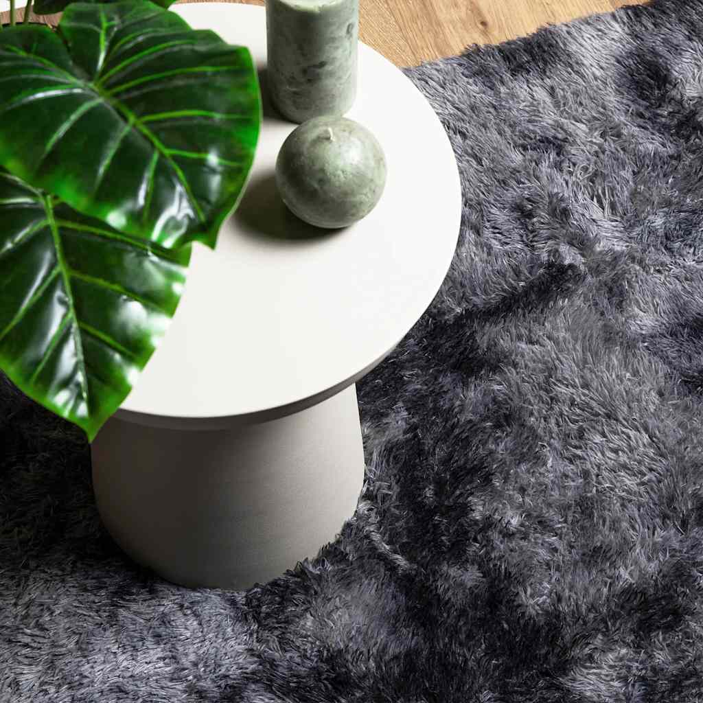 Tappeto Shaggy a Pelo Lungo NAVARRA Grigio Scuro 120x120 cm