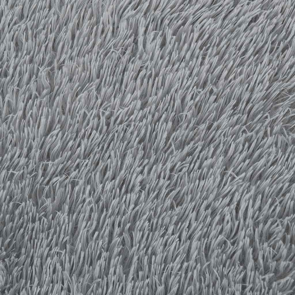 Tappeto Shaggy a Pelo Lungo NAVARRA Grigio Chiaro 120x120 cm