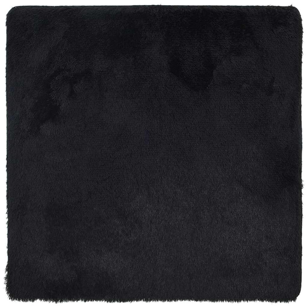 Tappeto Shaggy a Pelo Lungo NAVARRA Nero 160x160 cm poliestere