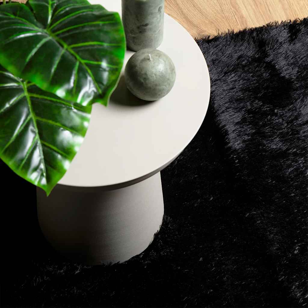 Tappeto Shaggy a Pelo Lungo NAVARRA Nero 160x160 cm poliestere