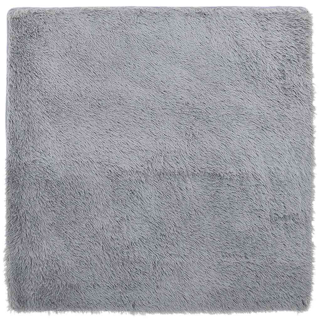 Tappeto Shaggy a Pelo Lungo NAVARRA Grigio Chiaro 160x160 cm
