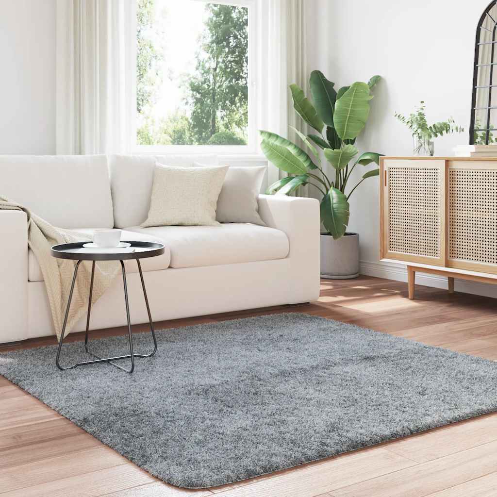 Tappeto Shaggy a Pelo Lungo NAVARRA Grigio Chiaro 160x160 cm