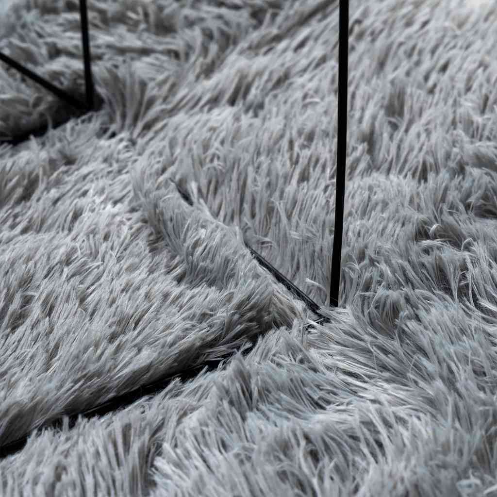 Tappeto Shaggy a Pelo Lungo NAVARRA Grigio Chiaro 160x160 cm
