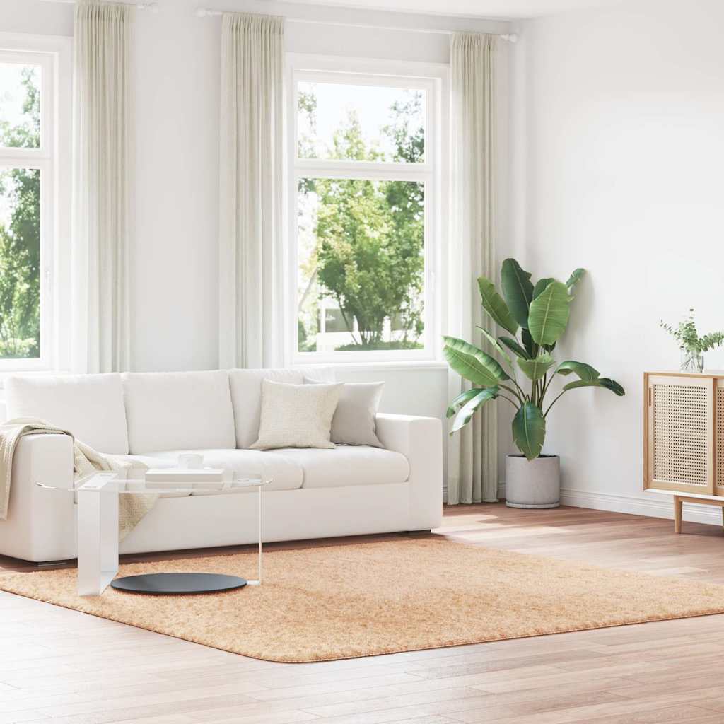 Tappeto Shaggy a Pelo Lungo NAVARRA Beige 240x240 cm poliestere