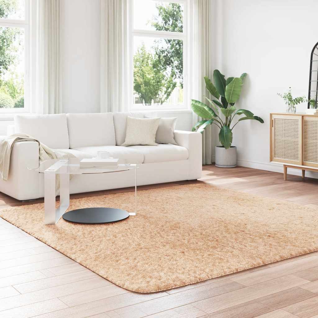 Tappeto Shaggy a Pelo Lungo NAVARRA Beige 240x240 cm poliestere
