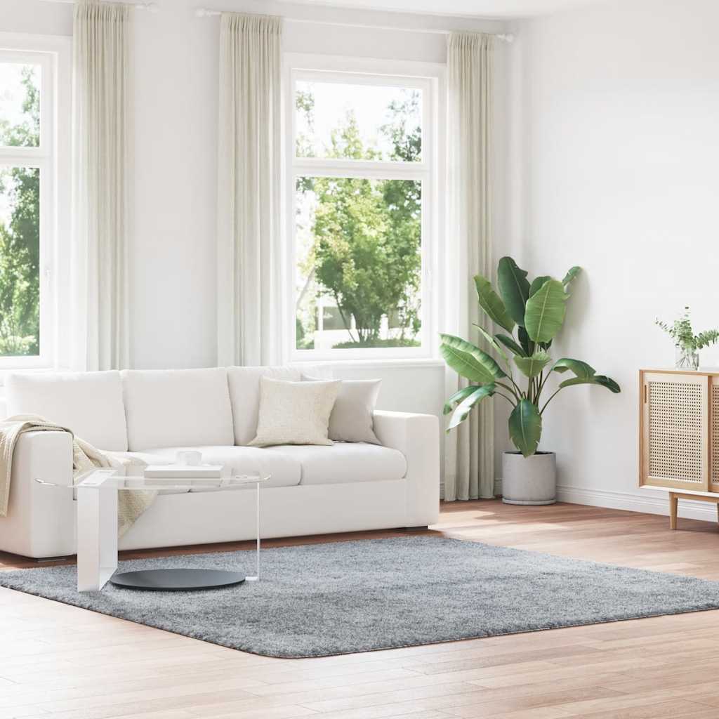 Tappeto Shaggy a Pelo Lungo NAVARRA Grigio Chiaro 240x240 cm