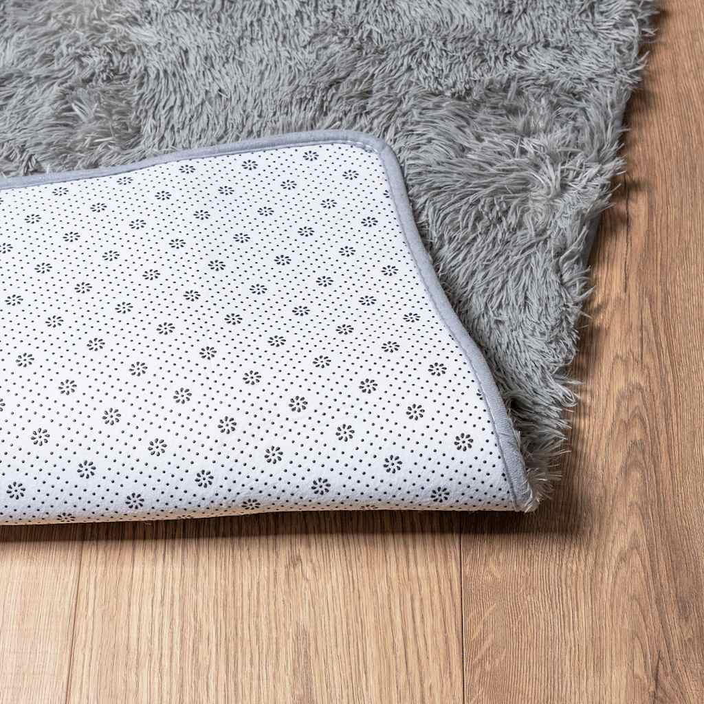 Tappeto Shaggy a Pelo Lungo NAVARRA Grigio Chiaro 240x240 cm