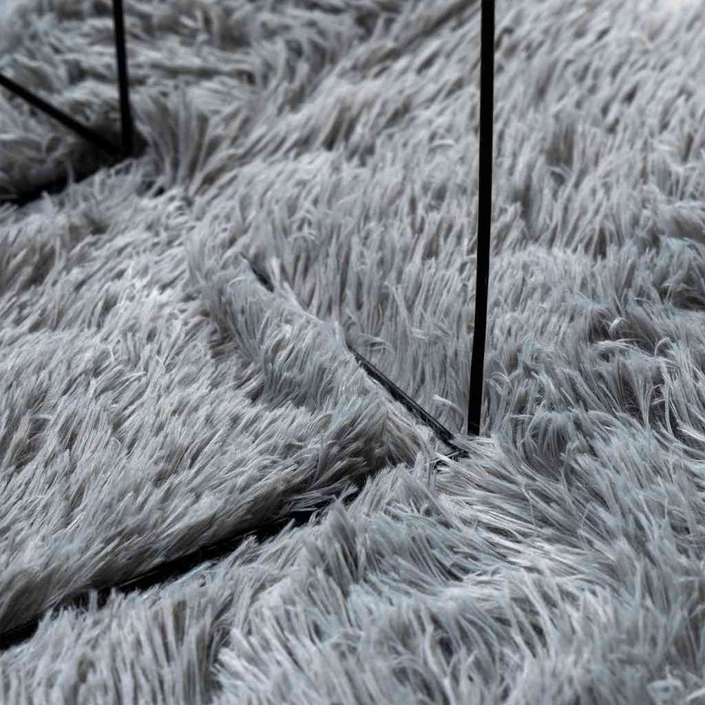 Tappeto Shaggy a Pelo Lungo NAVARRA Grigio Chiaro 240x240 cm