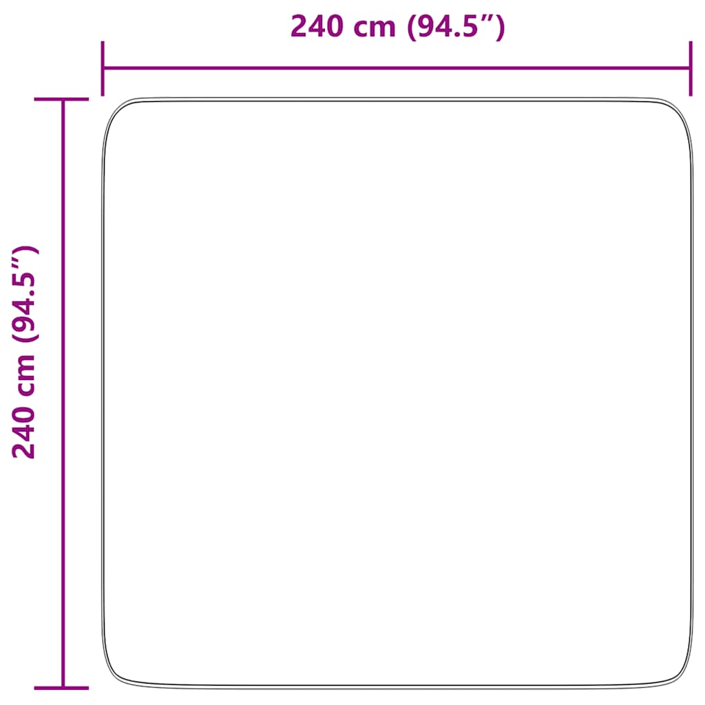 Tappeto Shaggy a Pelo Lungo NAVARRA Grigio Chiaro 240x240 cm