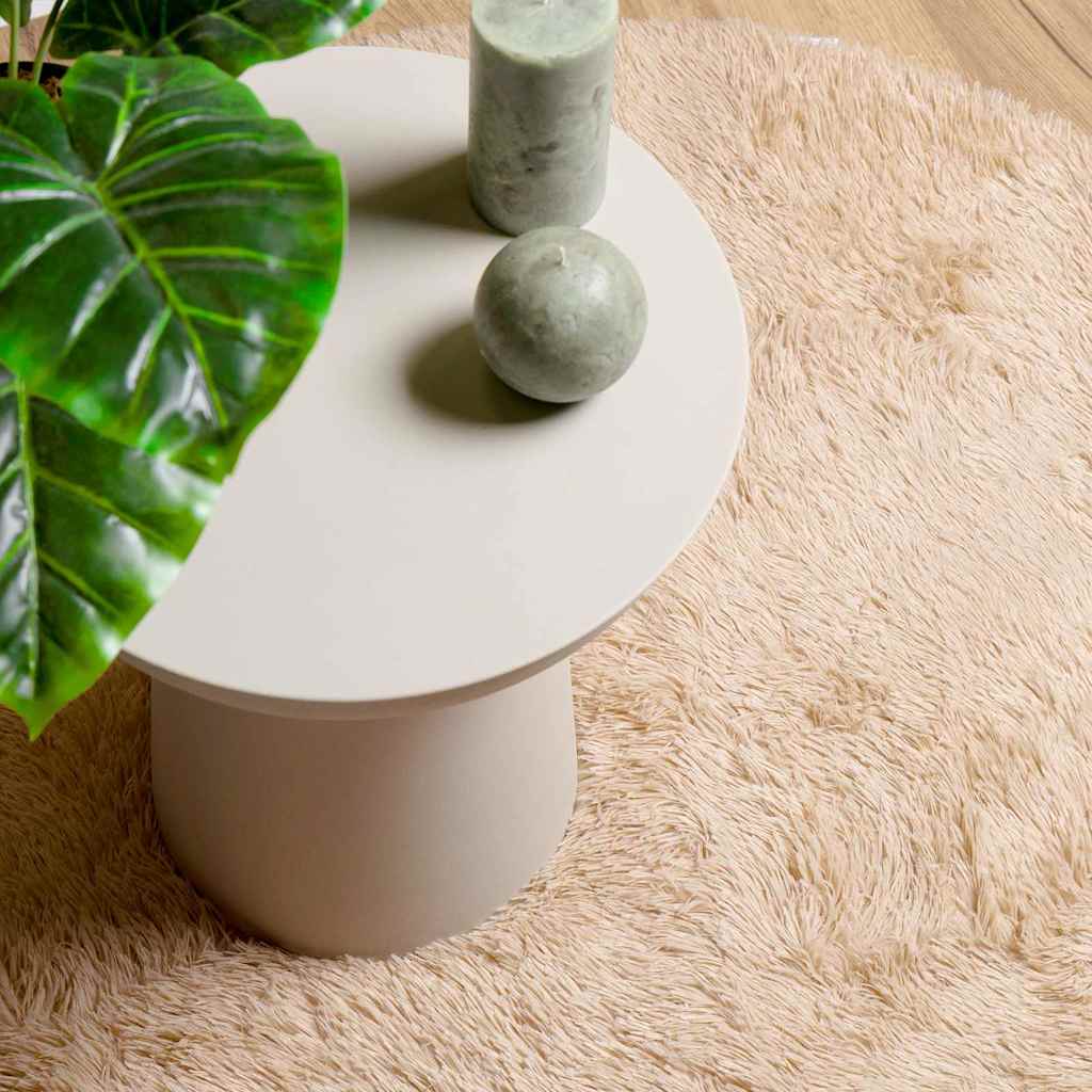 Tappeto Shaggy a Pelo Lungo NAVARRA Beige 100x100 cm poliestere
