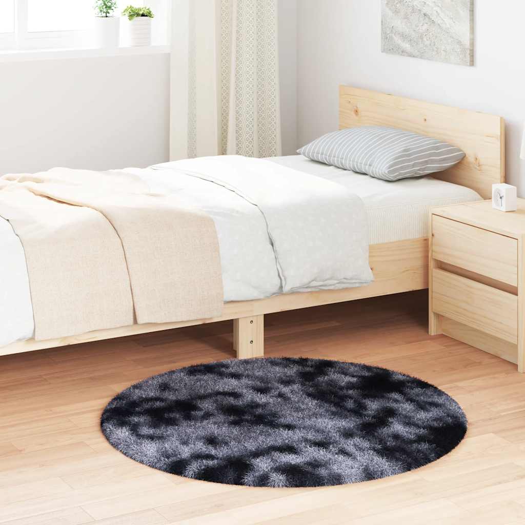 Tappeto Shaggy a Pelo Lungo NAVARRA Grigio Scuro 100x100 cm