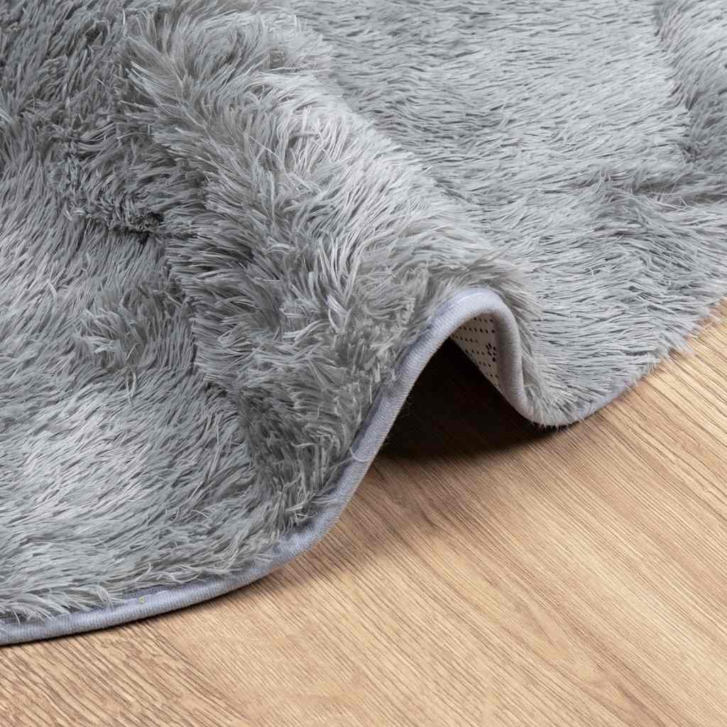 Tappeto Shaggy a Pelo Lungo NAVARRA Grigio Chiaro 100x100 cm