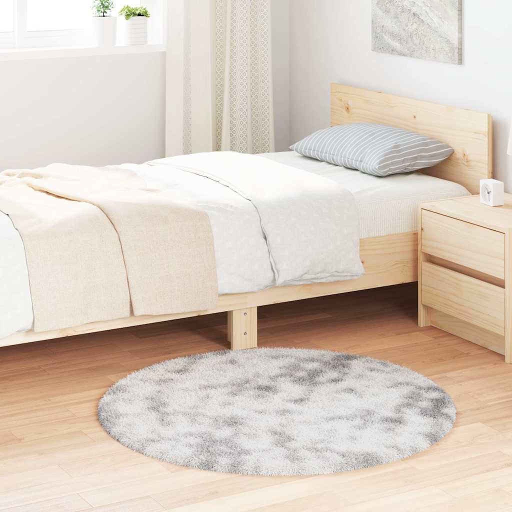 Tappeto Shaggy a Pelo Lungo NAVARRA Grigio Argento 100x100cm