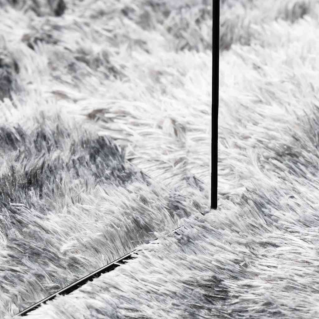 Tappeto Shaggy a Pelo Lungo NAVARRA Grigio Argento 100x100cm