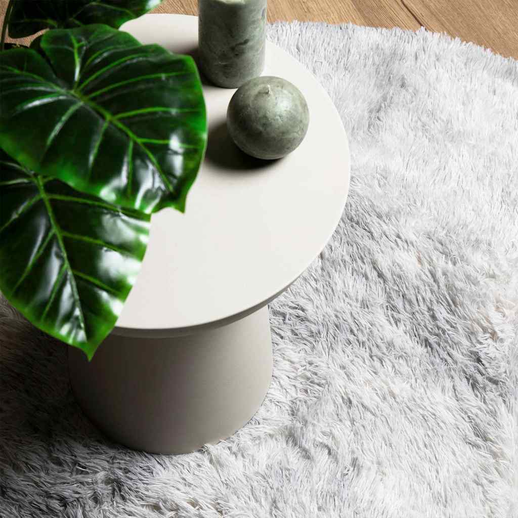 Tappeto Shaggy a Pelo Lungo NAVARRA Grigio Argento 100x100cm