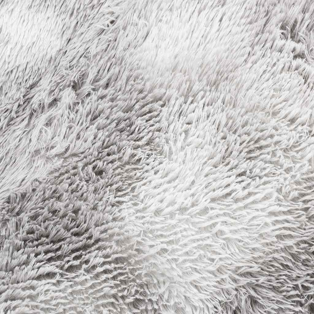 Tappeto Shaggy a Pelo Lungo NAVARRA Grigio Argento 100x100cm