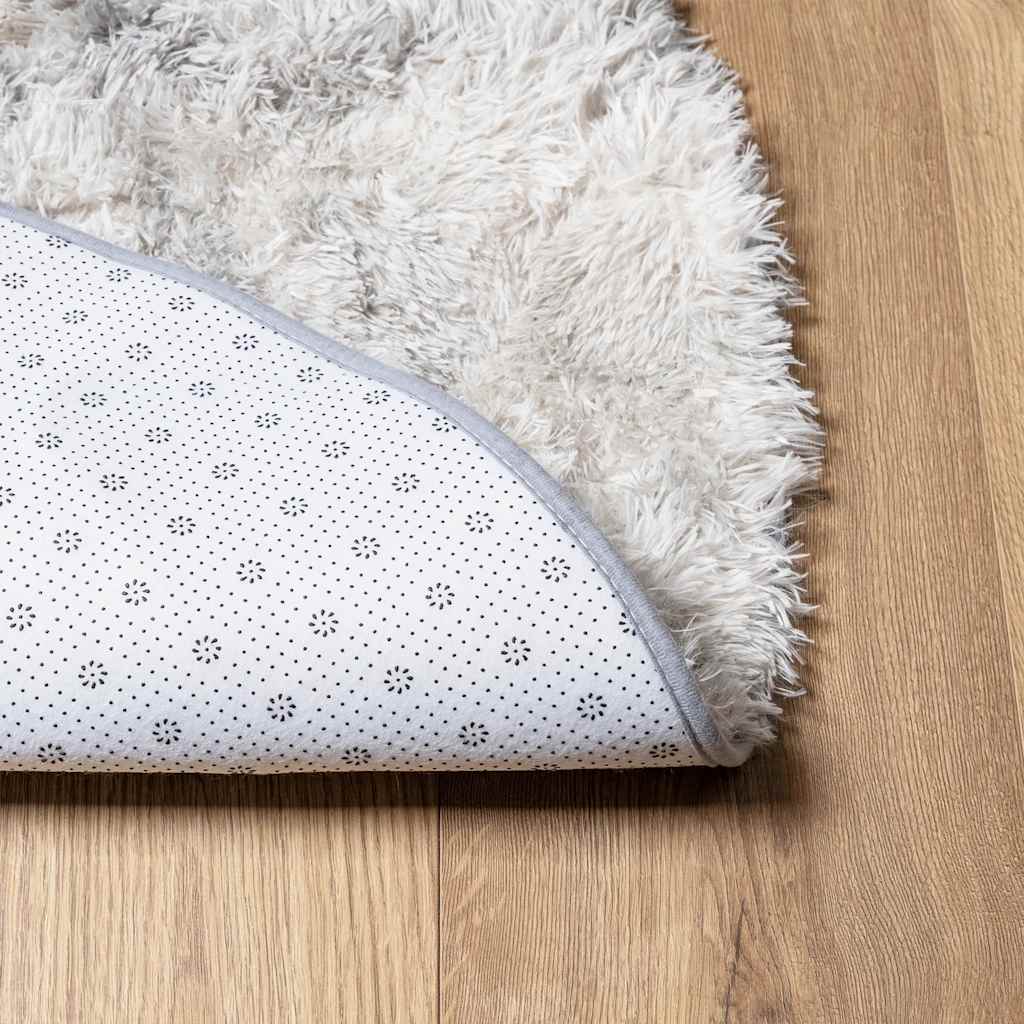 Tappeto Shaggy a Pelo Lungo NAVARRA Grigio Argento 120x120cm