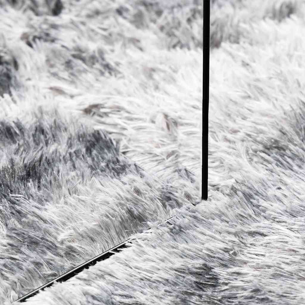 Tappeto Shaggy a Pelo Lungo NAVARRA Grigio Argento 120x120cm