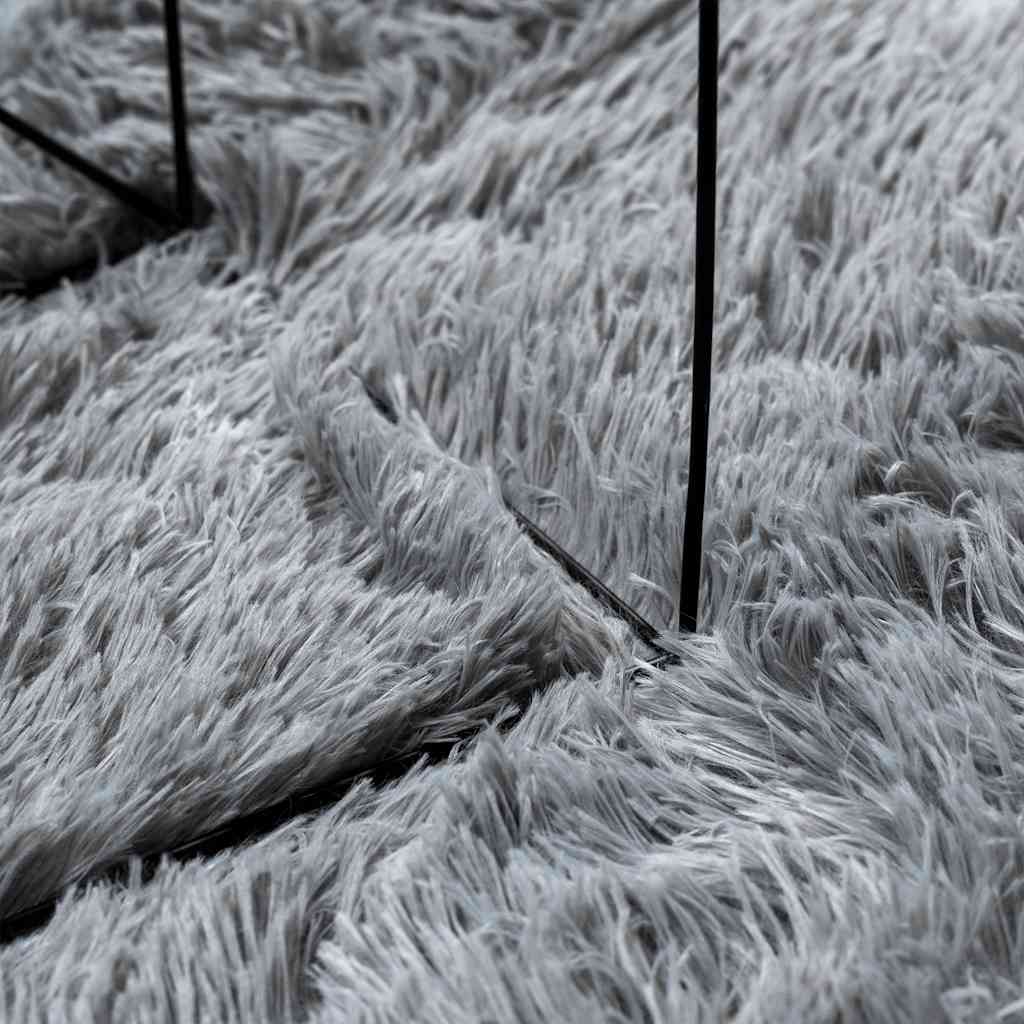 Tappeto Shaggy a Pelo Lungo NAVARRA Grigio Chiaro 160x160 cm