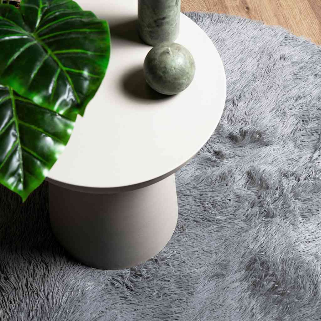 Tappeto Shaggy a Pelo Lungo NAVARRA Grigio Chiaro 160x160 cm