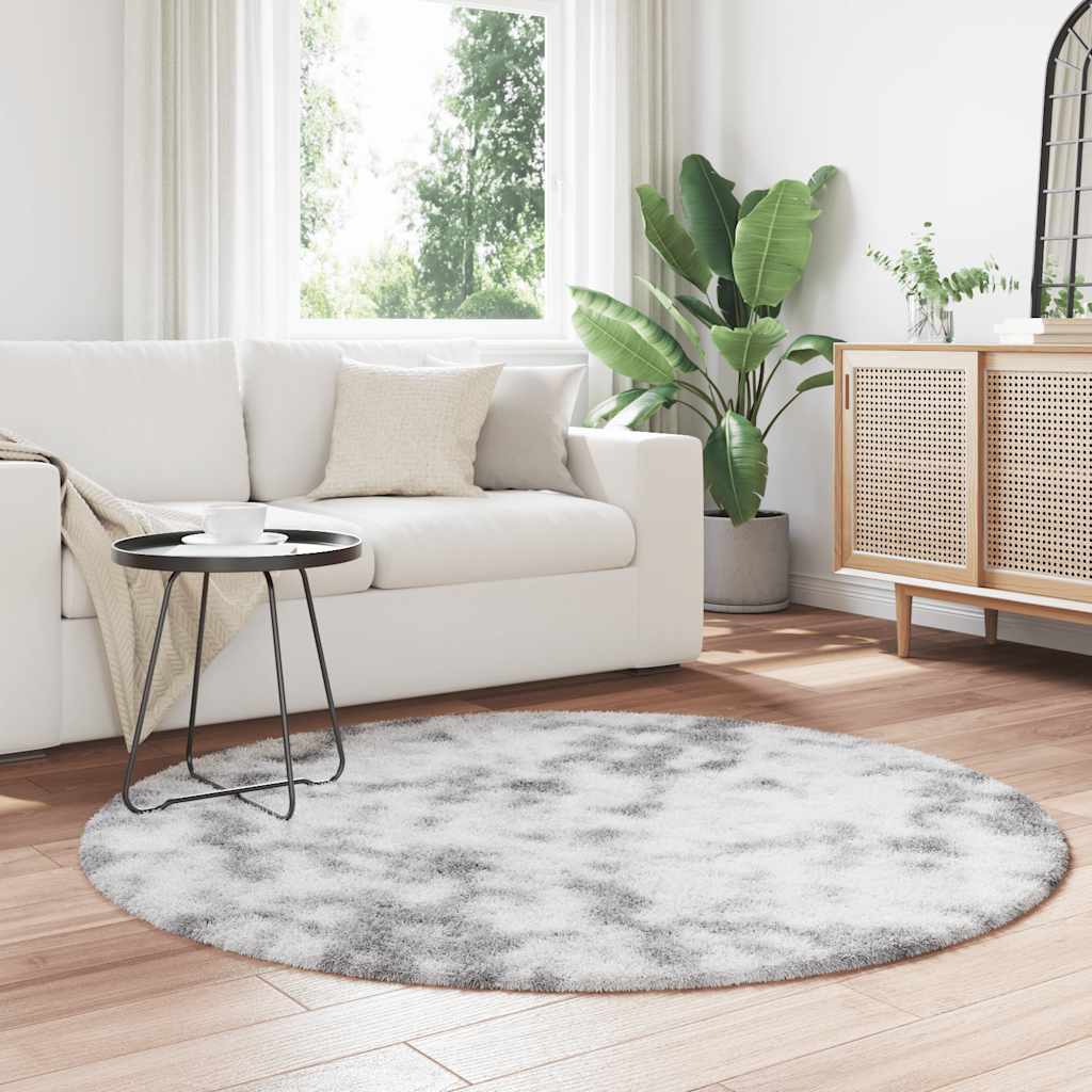 Tappeto Shaggy a Pelo Lungo NAVARRA Grigio Argento 160x160cm