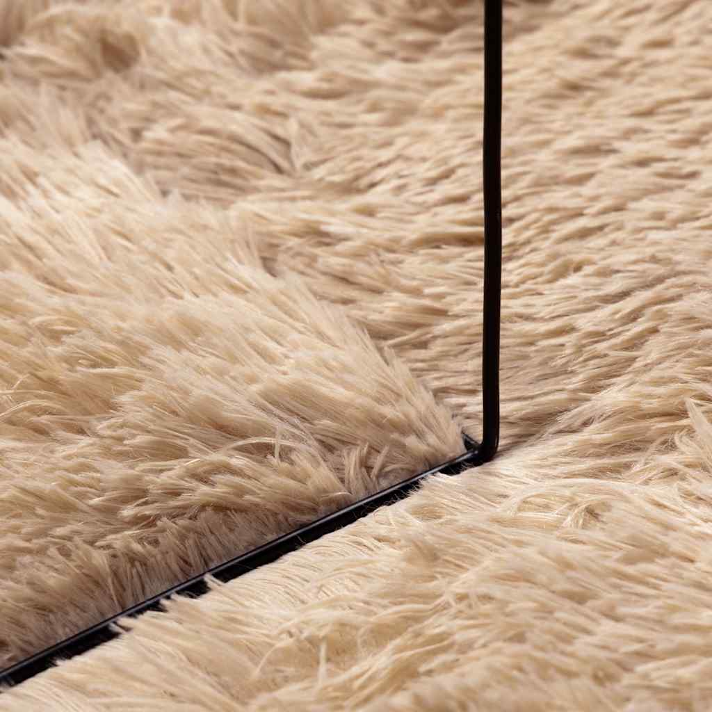 Tappeto Shaggy a Pelo Lungo NAVARRA Beige 200x200 cm poliestere