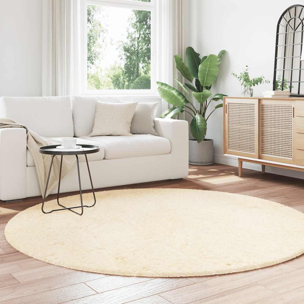 Tappeto Shaggy a Pelo Lungo NAVARRA Crema 200x200 cm poliestere