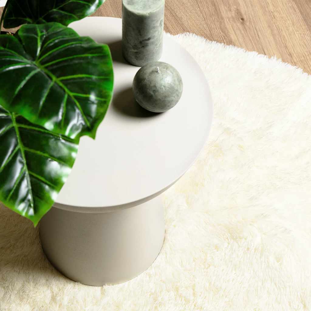 Tappeto Shaggy a Pelo Lungo NAVARRA Crema 200x200 cm poliestere