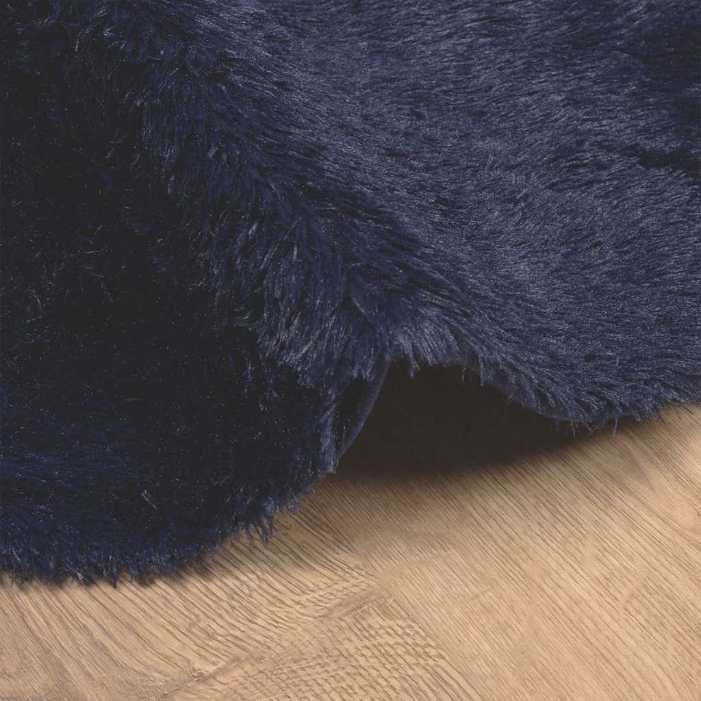 Tappeto Shaggy a Pelo Lungo NAVARRA Blu Marino 200x200 cm