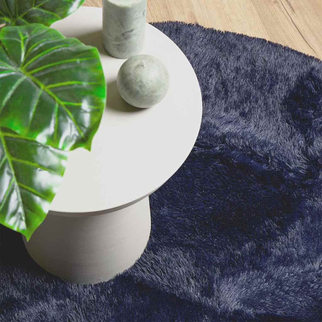 Tappeto Shaggy a Pelo Lungo NAVARRA Blu Marino 200x200 cm