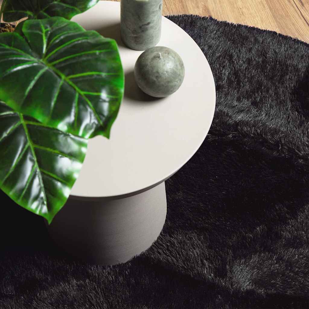 Tappeto Shaggy a Pelo Lungo NAVARRA Nero 240x240 cm poliestere