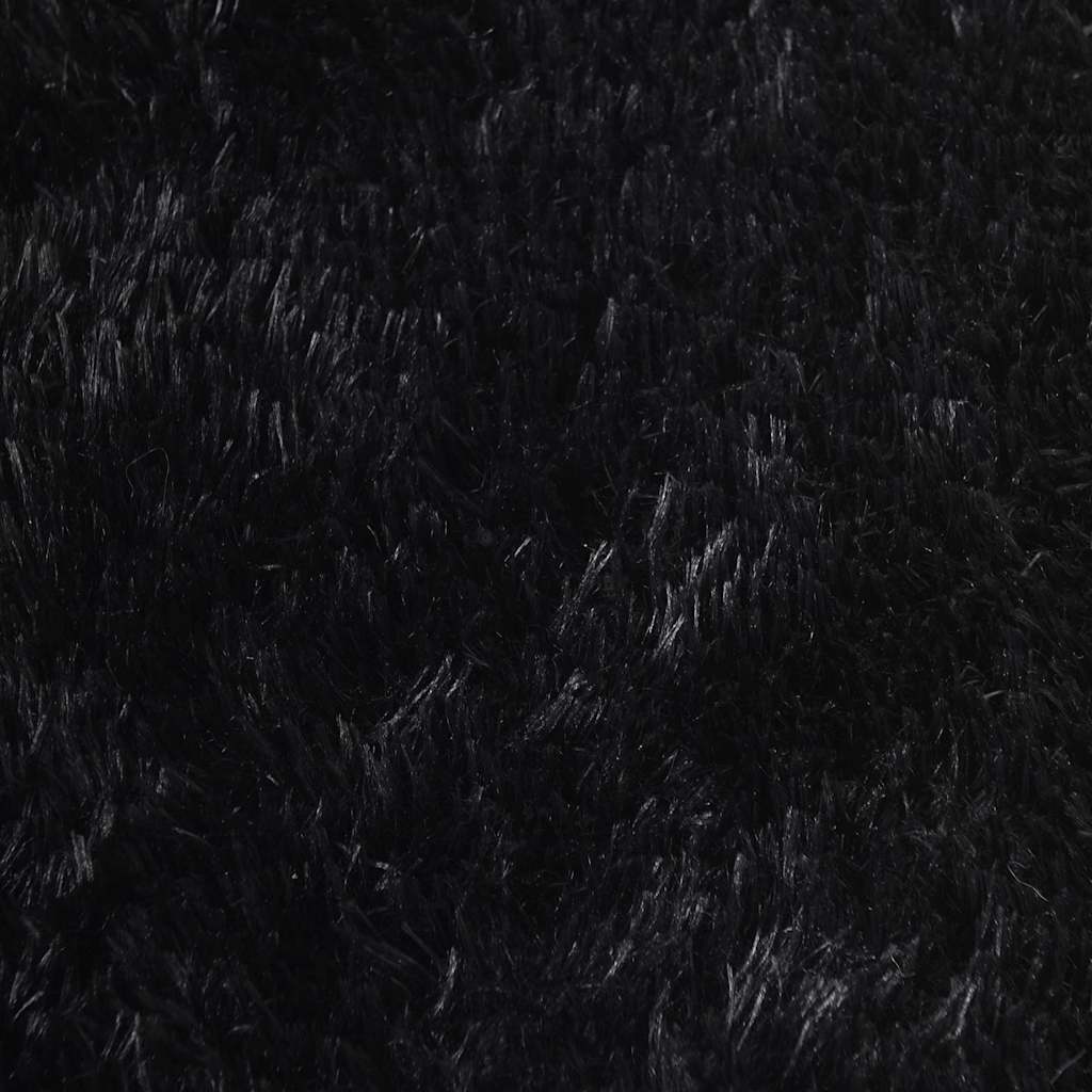 Tappeto Shaggy a Pelo Lungo NAVARRA Nero 240x240 cm poliestere
