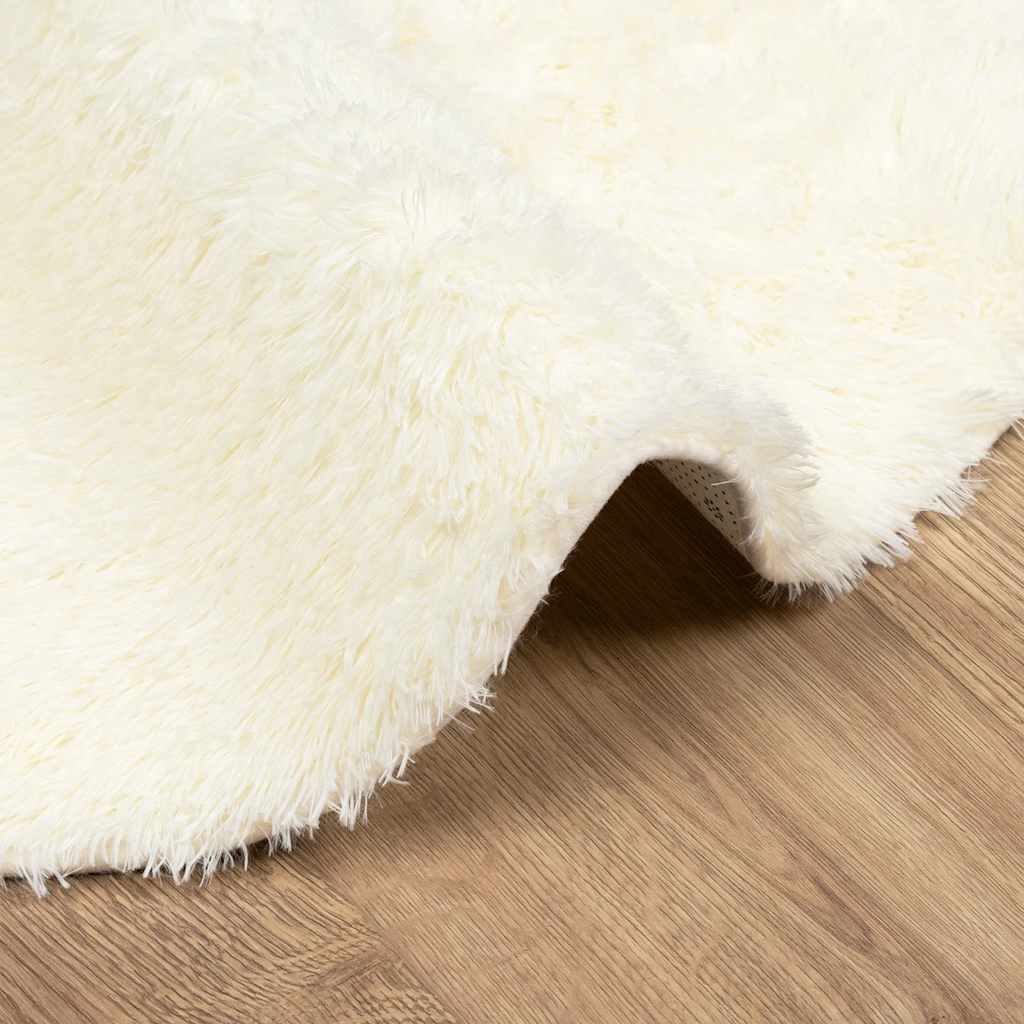 Tappeto Shaggy a Pelo Lungo NAVARRA Crema 240x240 cm poliestere