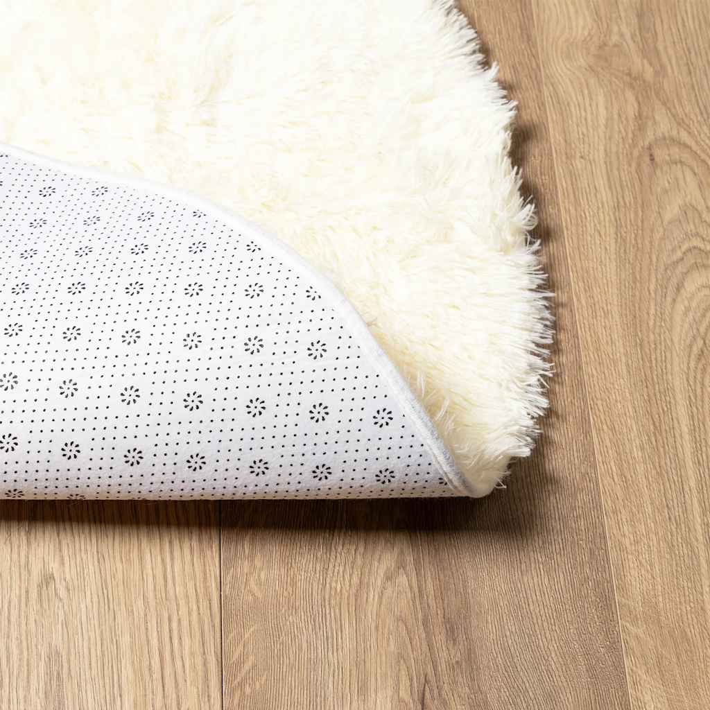 Tappeto Shaggy a Pelo Lungo NAVARRA Crema 240x240 cm poliestere