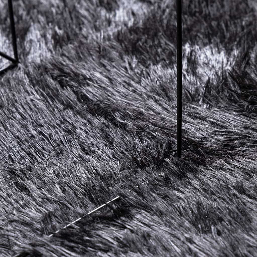 Tappeto Shaggy a Pelo Lungo NAVARRA Grigio Scuro 240x240 cm
