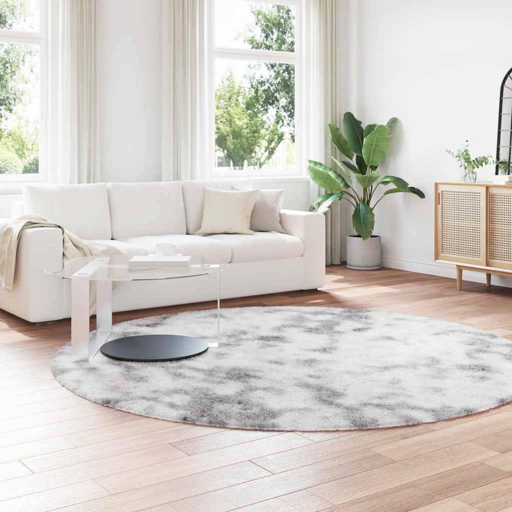 Tappeto Shaggy a Pelo Lungo NAVARRA Grigio Argento 240x240cm