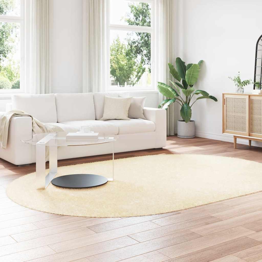 Tappeto Shaggy a Pelo Lungo NAVARRA Crema 300x200 cm poliestere