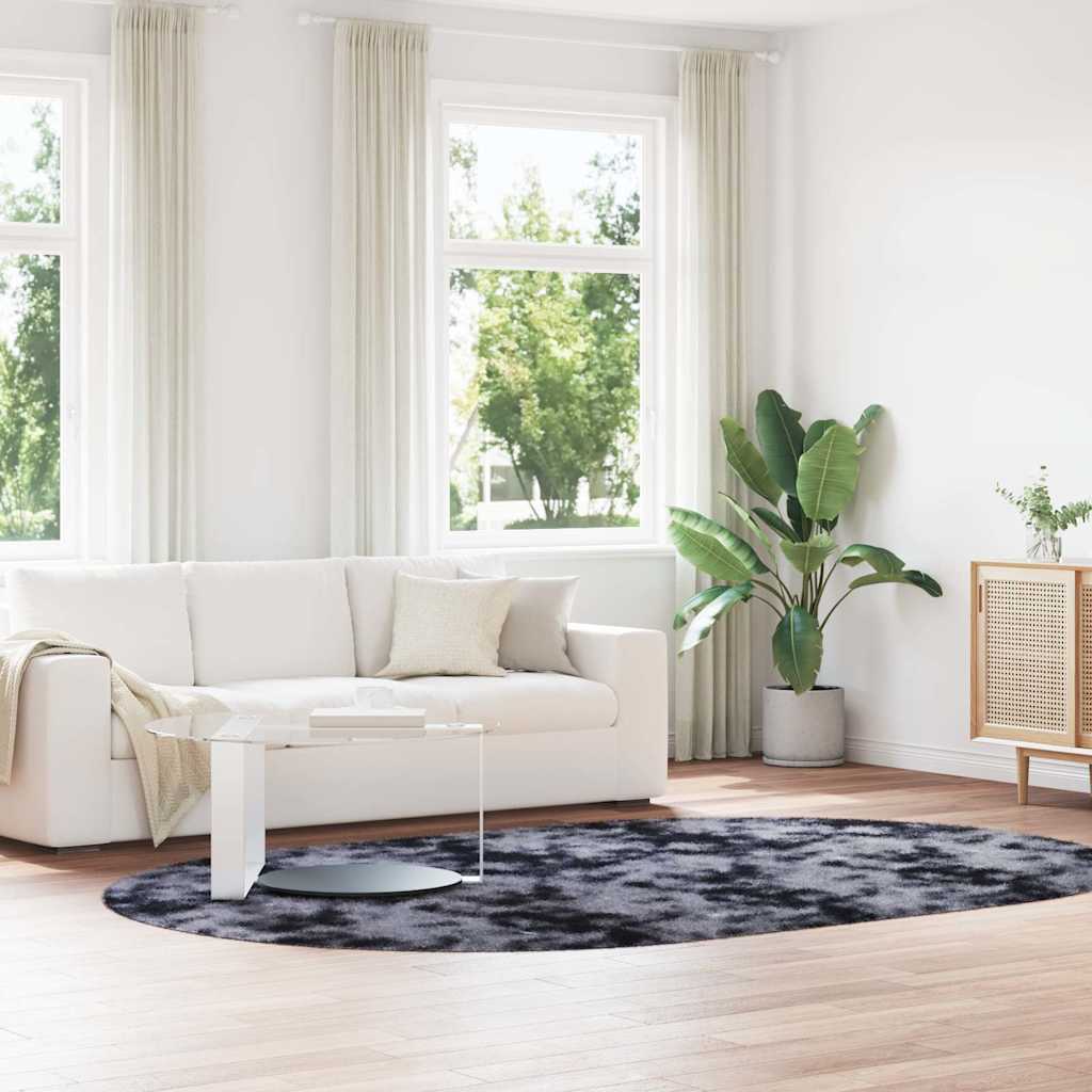 Tappeto Shaggy a Pelo Lungo NAVARRA Grigio Scuro 300x200 cm