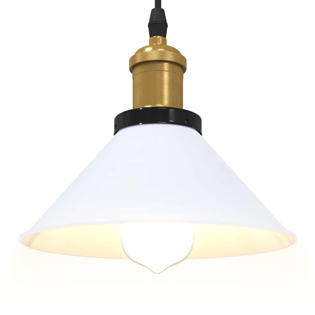 Lampada Sospensione Regolabile E27 Bianco Lucido Ø22cm Metallo