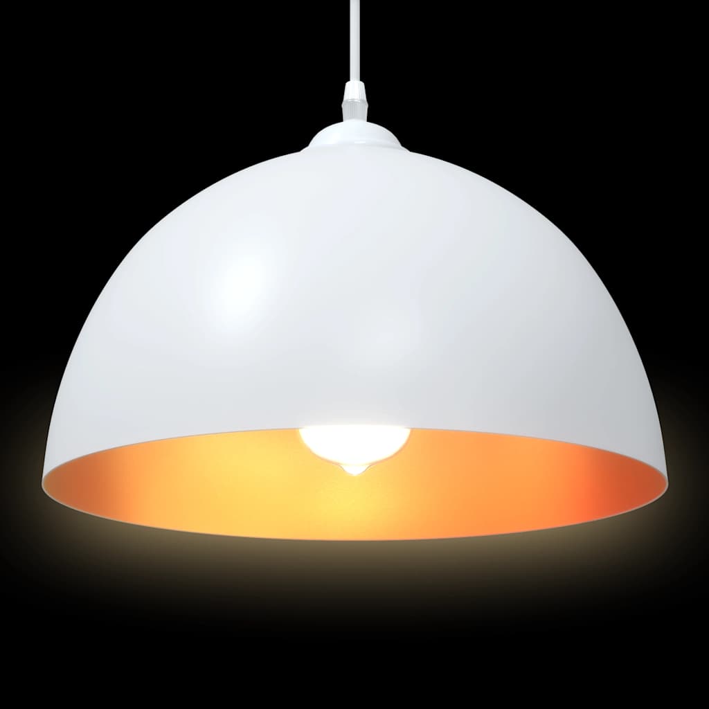 Lampada a Sospensione 2 pz Regolabile E27 Bianco Ø 30cm Metallo
